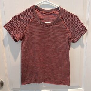 Lululemon Swiftly Tech Short Sleeve Race Length Chroma Check Stripe Black Flare